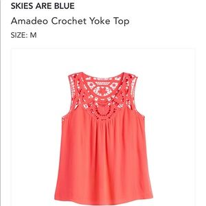 Skies are blue- Amadeus crochet yoke top